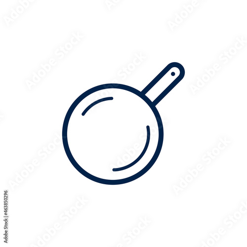 Frying pan icon vector logo template on white background.