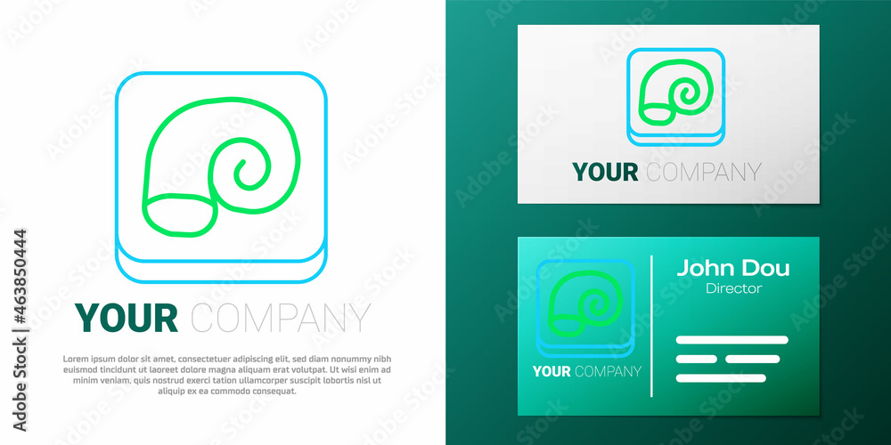 Fototapeta premium Line Octopus on a plate icon isolated on white background. Colorful outline concept. Vector