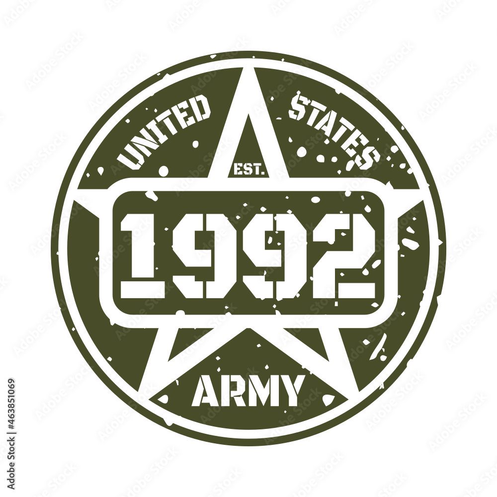 Army 1992, 1992 birthday typography Retro design