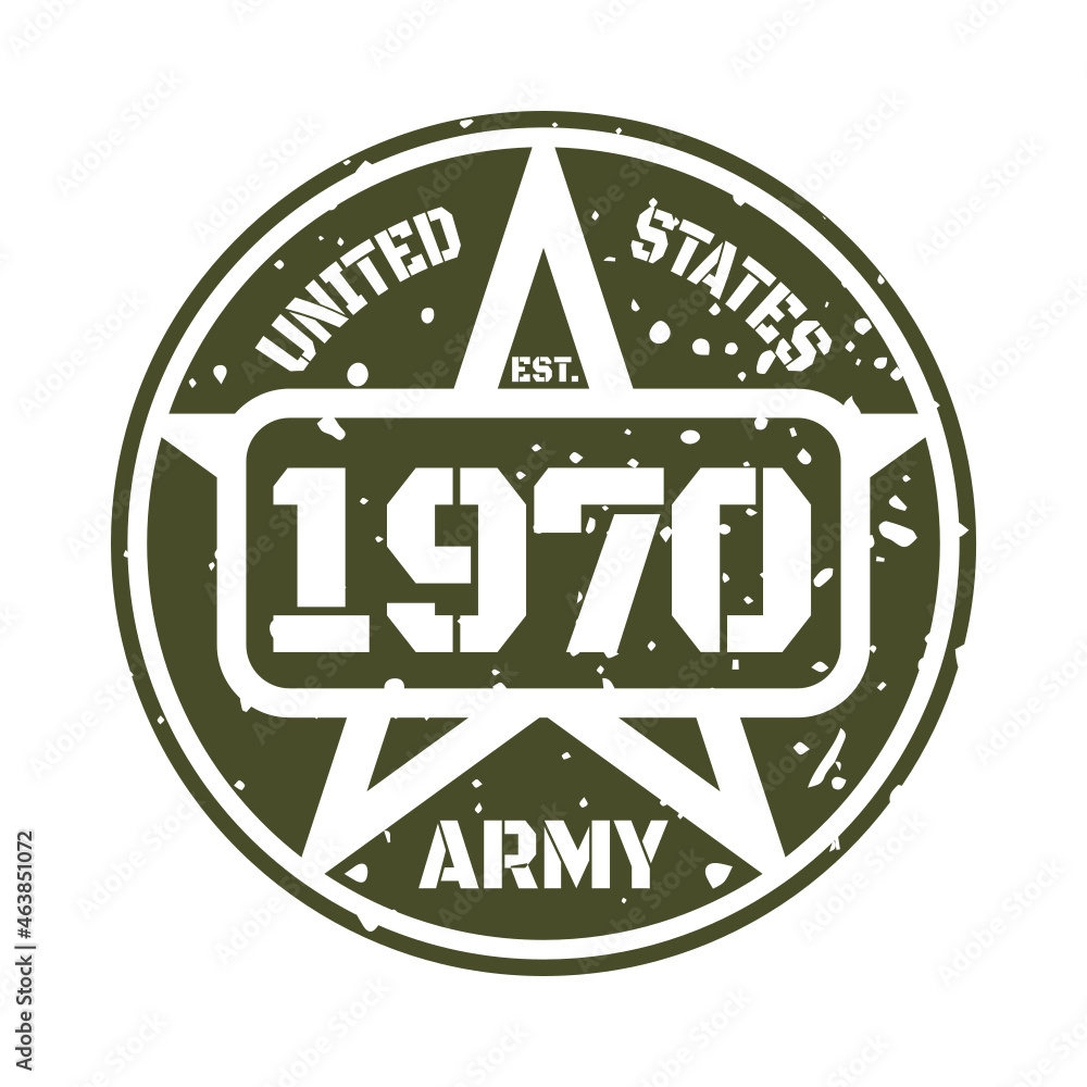 Army 1970, 1970 birthday typography Retro design