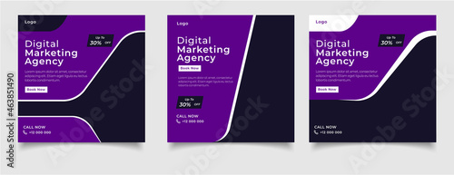 Digital marketing live webinar and corporate social media post template