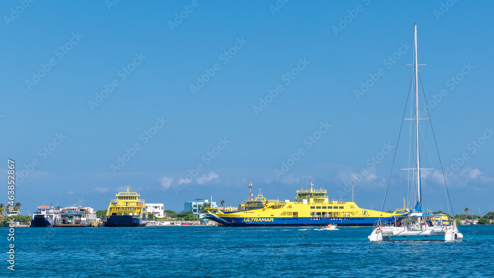 Ultramar Ferry Ships In Isla Mujeres Mexico Stock Photo Adobe Stock