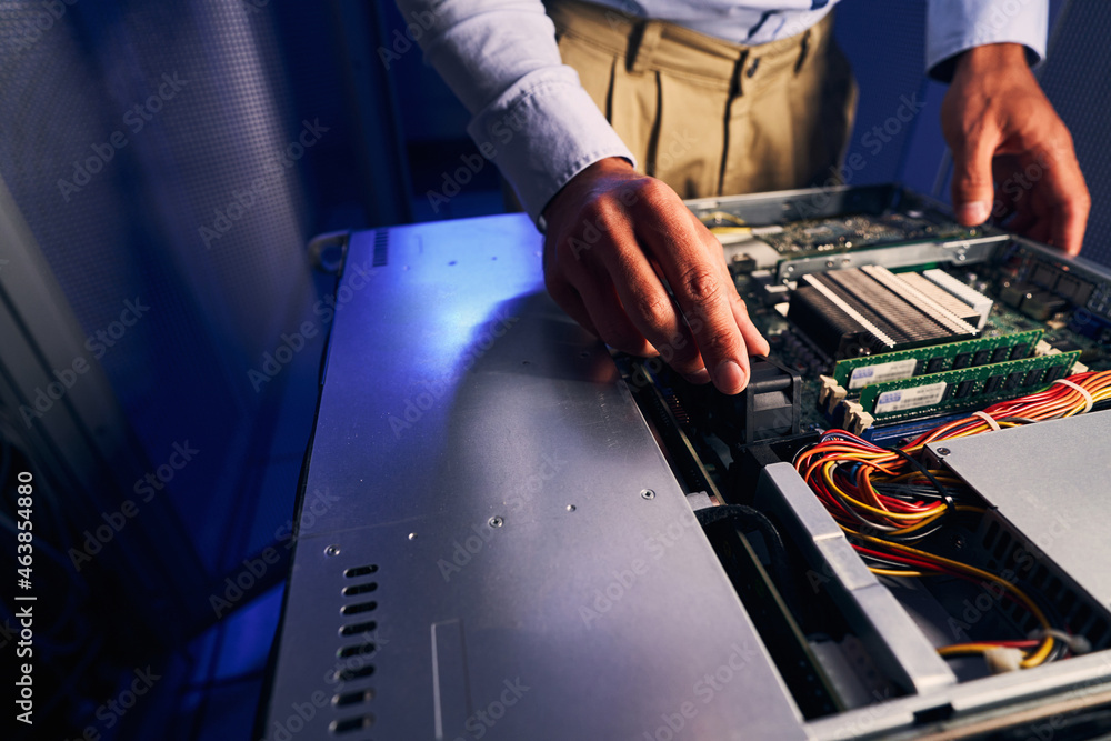 Qualified system network administrator upgrading computer hardware Qualified system network administrator upgrading computer hardware