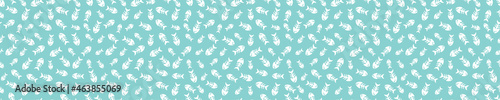 Blue seamless pattern with fish bones