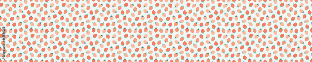 Seamless pattern with pink and red strawberries Seamless pattern with pink and red strawberries