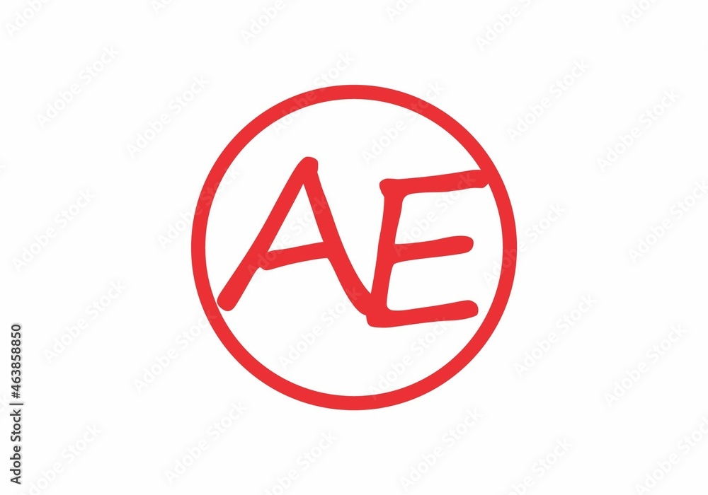 Unique shape of AE initial letter Unique shape of AE initial letter