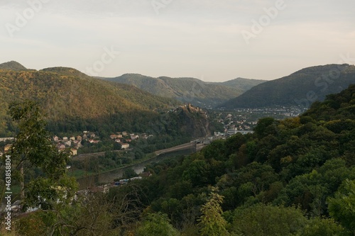 Usti nad Labem, Czech republic -October 02, 2021: Labe river valley from Humboldt view