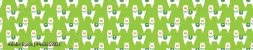 Seamless pattern with cute alpacas