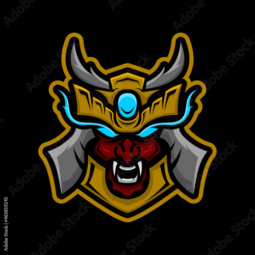 Samurai head mascot logo vector