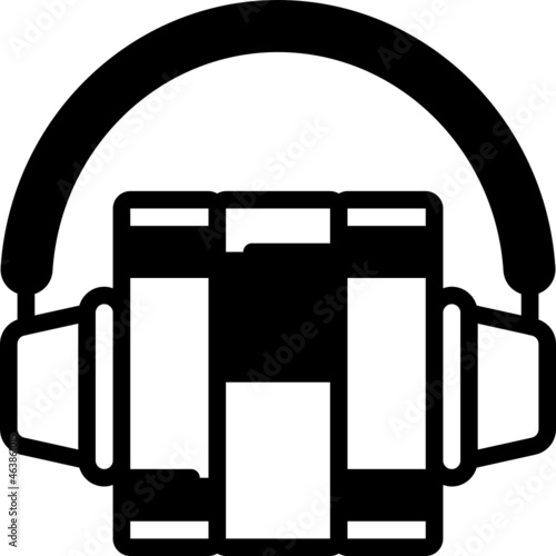 audiobook solid line icon