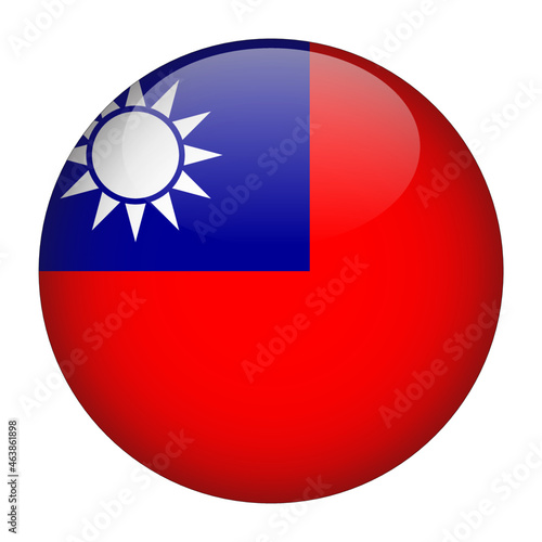 Taiwan 3D Rounded Country Flag button Icon