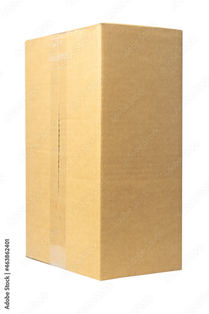 Closed brown carton shipping box. Isolated on white background. This has clipping path. Closed brown carton shipping box. Isolated on white background. This has clipping path.