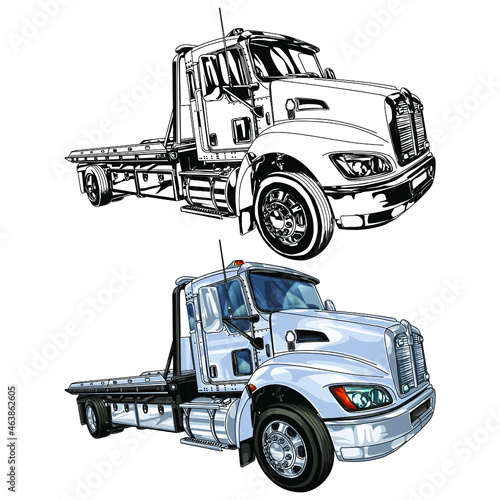 Truck car isolated on white background. vector illustration.