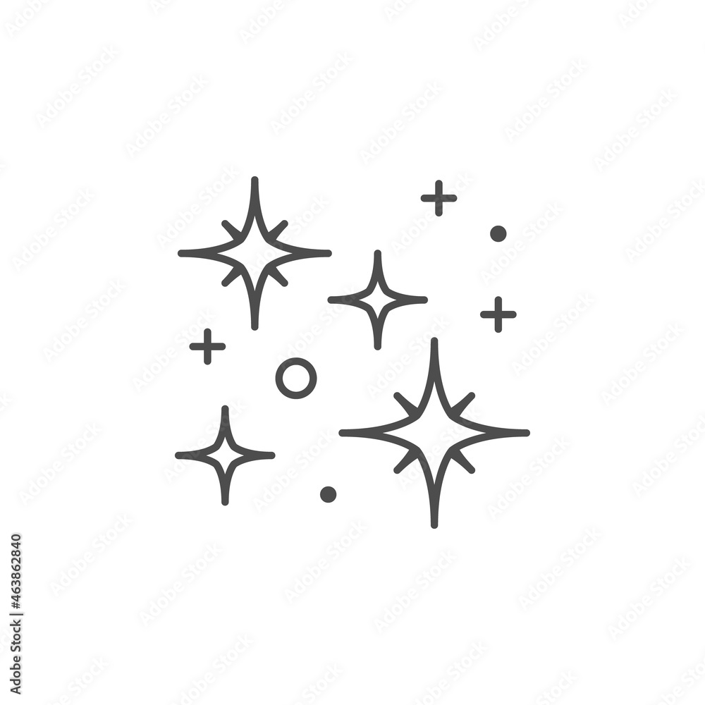 Twinkle and sparkle line outline icon Twinkle and sparkle line outline icon