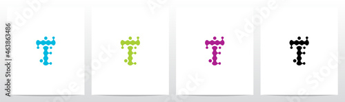 Microbiology Amoeba Paramecium Letter Logo Design T