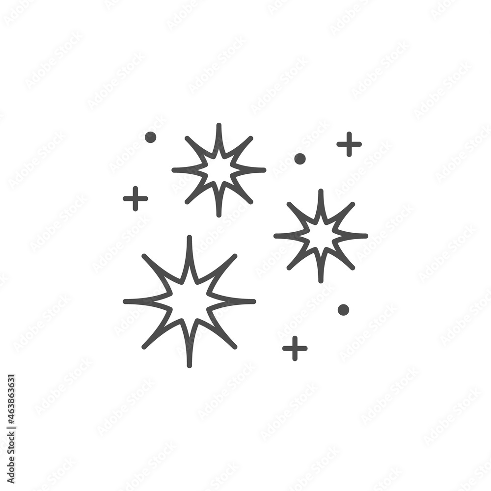 Twinkle and sparkle line outline icon Twinkle and sparkle line outline icon