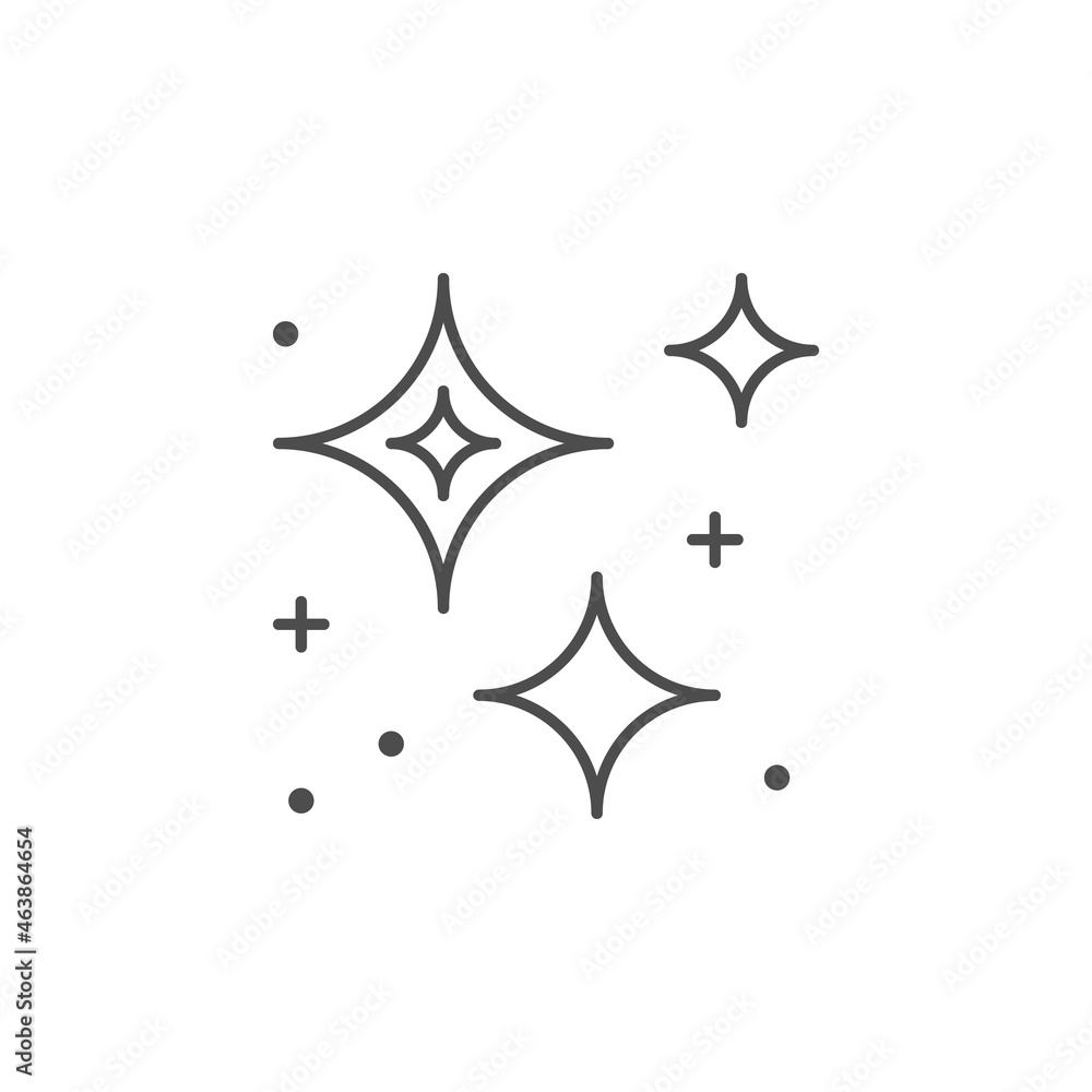 Twinkle and sparkle line outline icon Twinkle and sparkle line outline icon