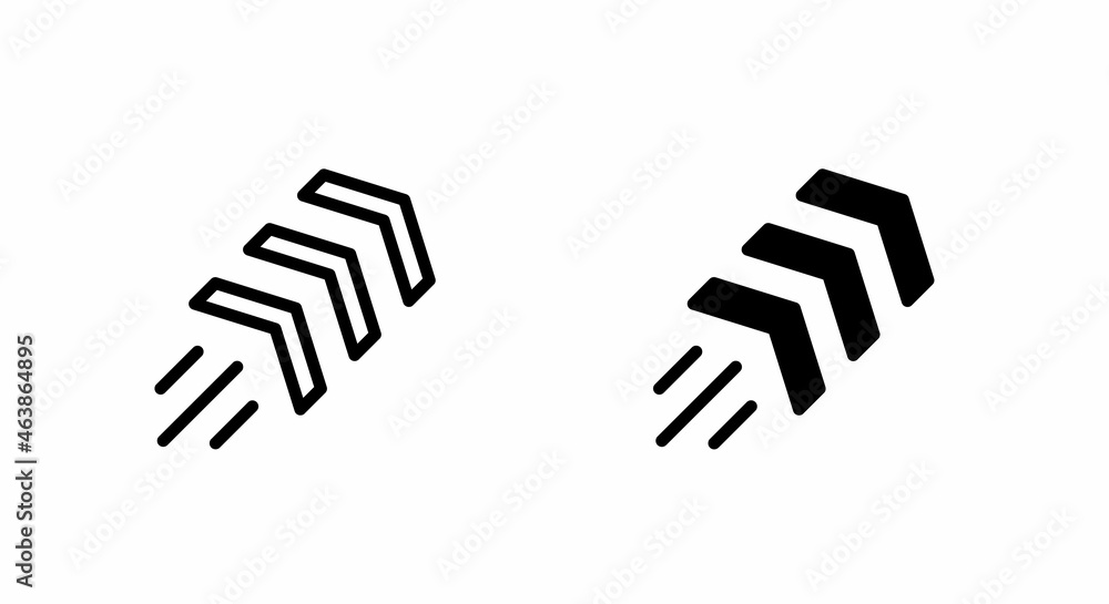 Speed arrow icon vector editable stroke. Motion Video Logo Design Template Speed arrow icon vector editable stroke. Motion Video Logo Design Template