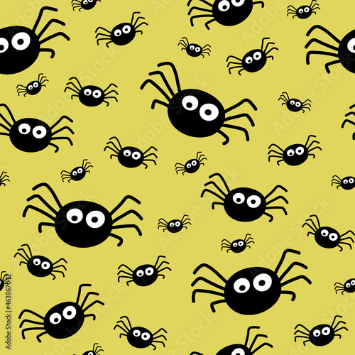 Halloween pattern with creepy spiders. Seamless texture. Vector © Karolina Madej