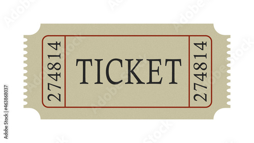 Lucky ticket in retro style with numbers and lettering