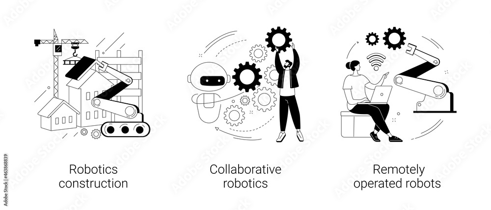 Machine work abstract concept vector illustrations. Machine work abstract concept vector illustrations.