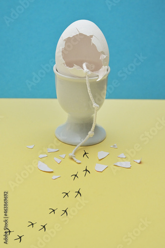 Escape Chopped Eggshell and Traces of chicken leading photo