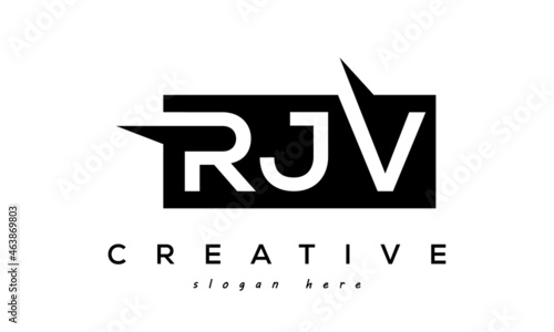 Creative Initial RJV Letter Logo Design Vector	 photo