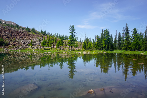 Beautiful lake in the Siberian mountains Sayan photo