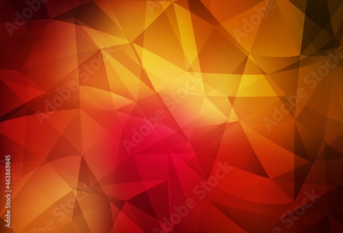 Dark Red, Yellow vector abstract polygonal template.