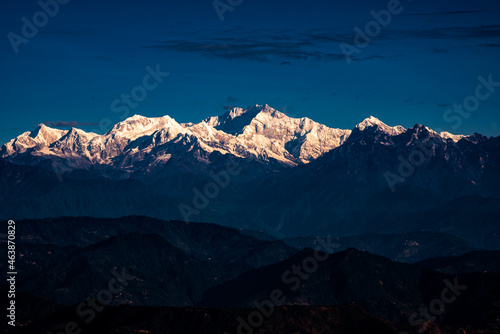 sunrise over the mountains Kanchenjunga