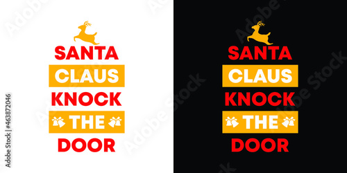 santa claus knock the door t shirt design