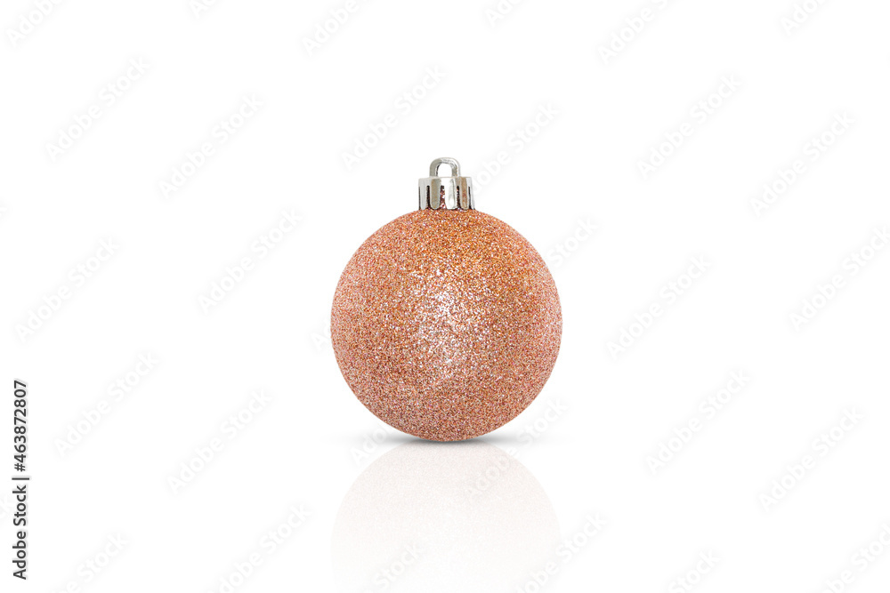 orange christmas bauble with sequins isolated on a white background orange christmas bauble with sequins isolated on a white background