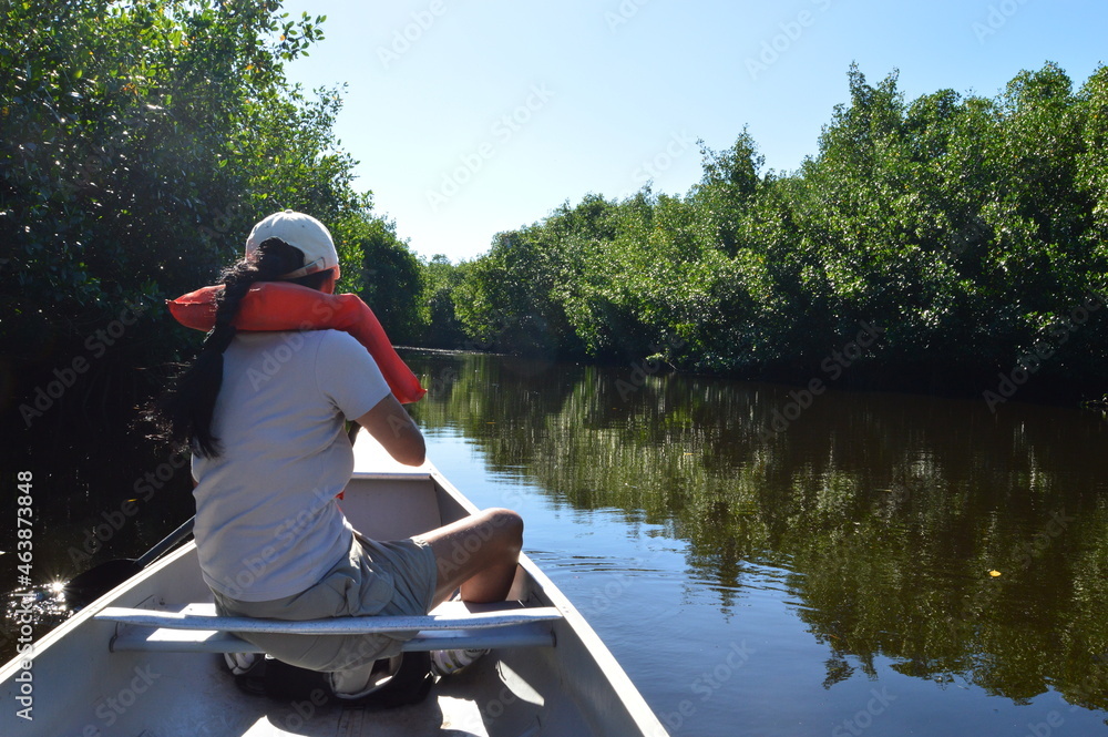 Woman in a Kayak at Collier Seminole state park