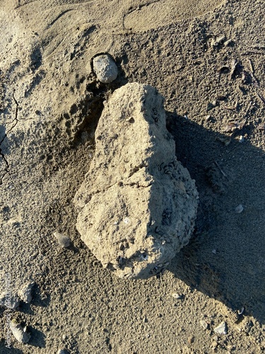 big stone on the river bank
