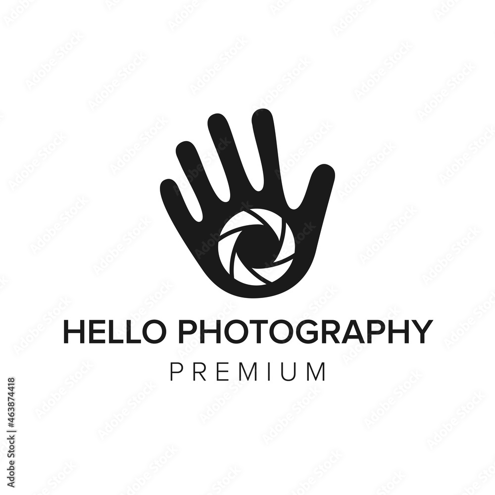 hello photography logo icon vector template hello photography logo icon vector template