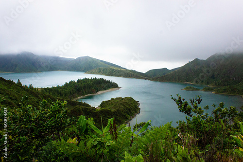 lake in the mountains azores