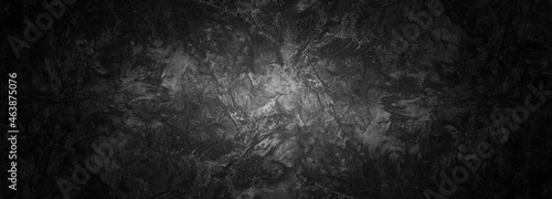 Dark, gray concrete wall texture Halloween background concept. Scary background, horror texture panorama banner long. loft-style