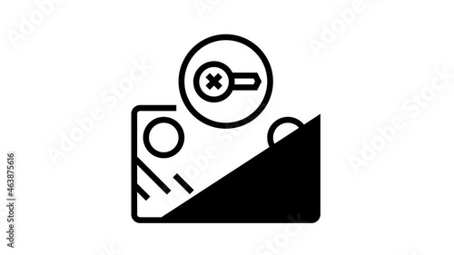 screw instalation mirror animated line icon. screw instalation mirror sign. isolated on white background photo