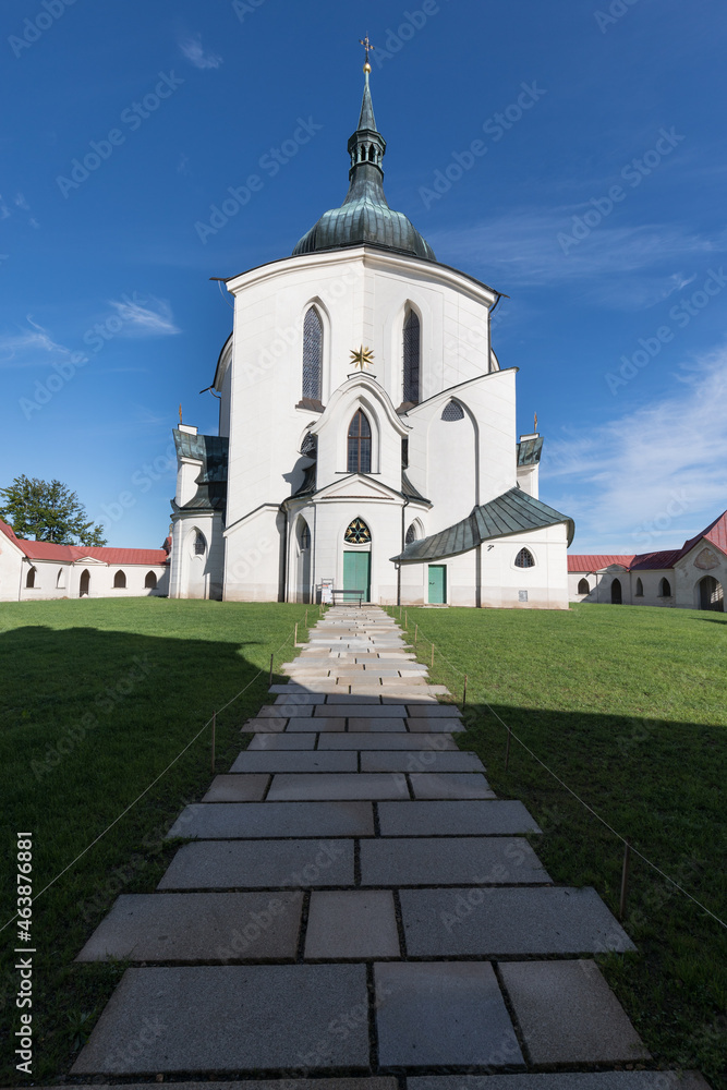 Pilgrimage church of Saint John of Nepomuk at Zelena Hora, Zdar nad Sazavou, Czech Republic is the final work of a famous baroque architect Jan Santini Aichel. UNESCO World Heritage Site 