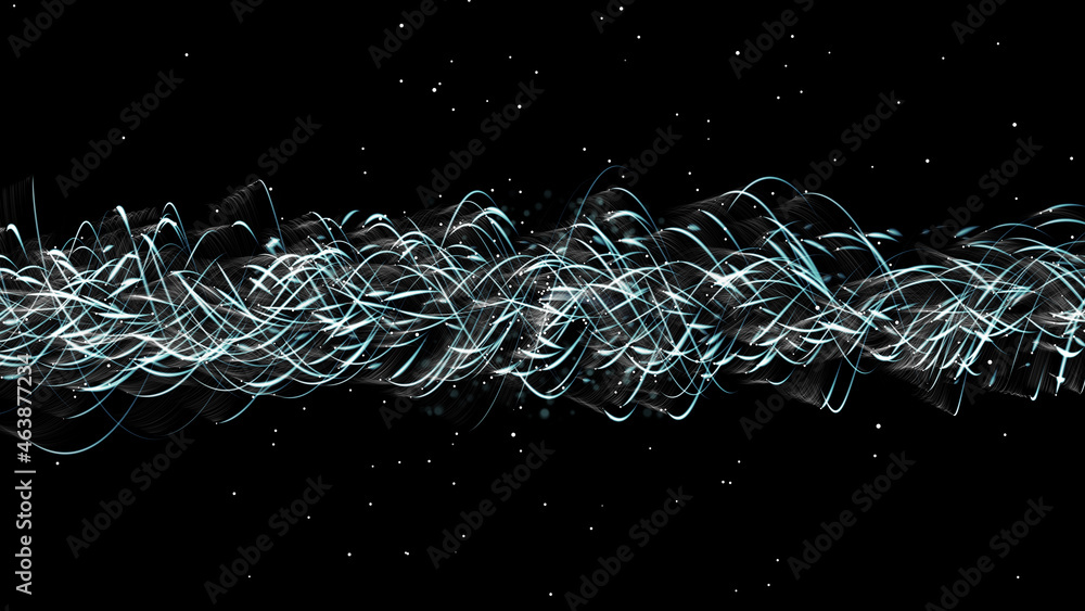 Digital particles wave flow . Big Data Particle Flow. Data ...