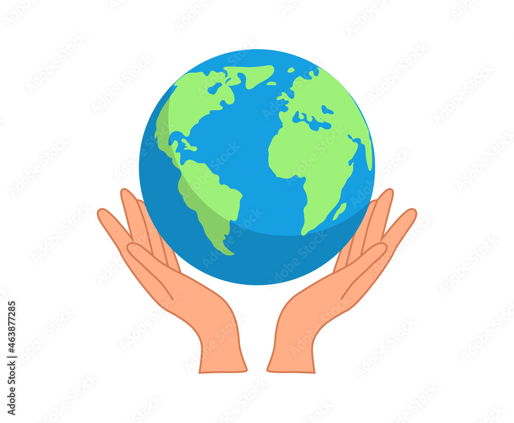 hands close the planet from pollution, save the planet, a small process of a plant, Earth Day concept hands close the planet from pollution, save the planet, a small process of a plant, Earth Day concept