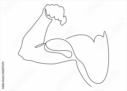 shows bicep continuous one line vector drawing.