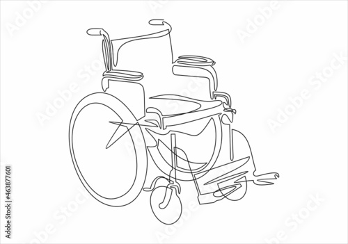 wheel chair continuous line drawing minimalist design