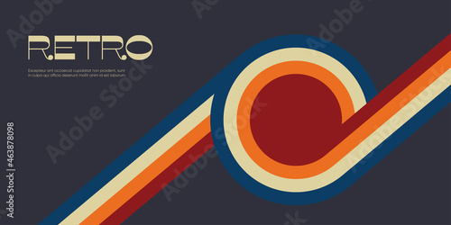 Minimal retro background with colroful stripes. Eps10 vector.