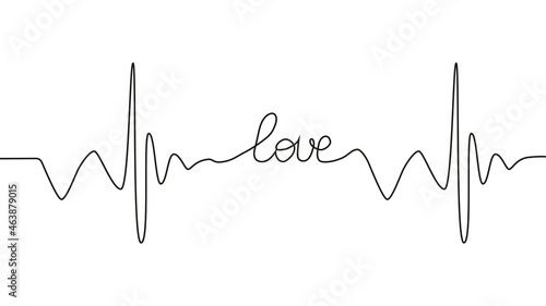 love lettering heartbeat design positive motivational optimist heart love.