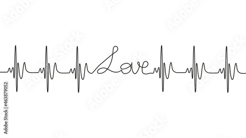 love lettering heartbeat design positive motivational optimist heart love.