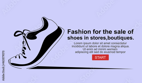 Shoes Icon Vector. Emblem or logotype elements for shoemaker.Fashion vector illustration for the sale of shoes in stores, boutiques.