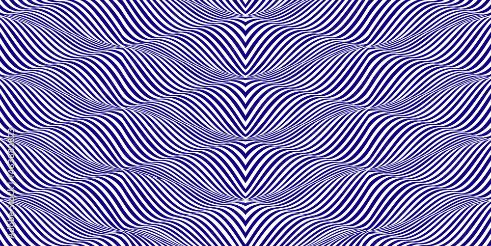 Visual illusions - optical illusions. Wave - distortion effect ...