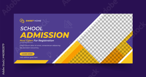 School admission web banner and facebook timeline cover template