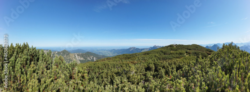 Gipfel-Panorama Hochmiesing: Blick nach Norden Richtung Gipfel